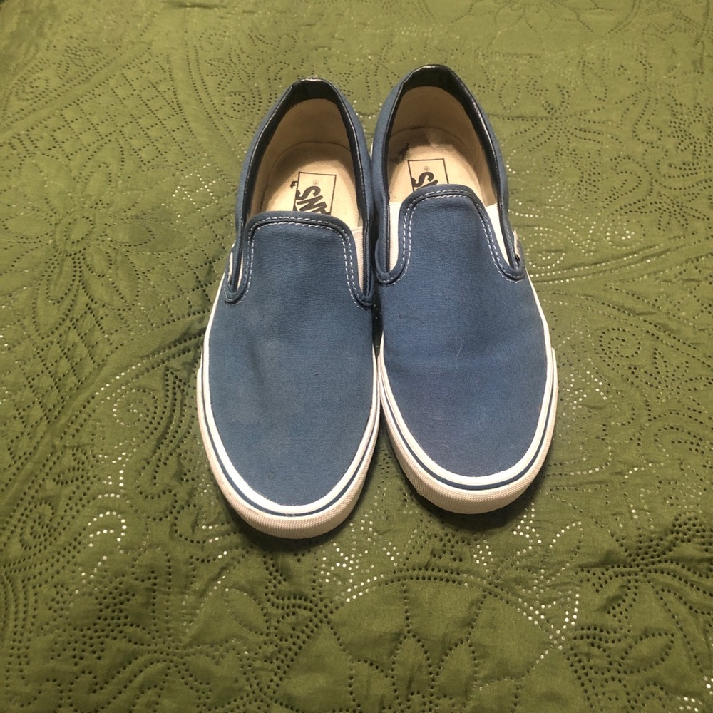 Vans Blue Slip-On Canvas Loafers